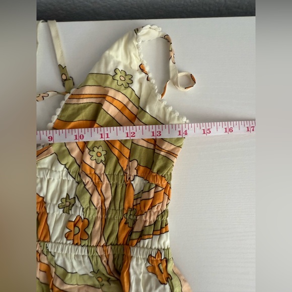 Wild Fable Women’s Pastel Yellow Leaf Floral Tiered Dress Size XS - Picture 4 of 8